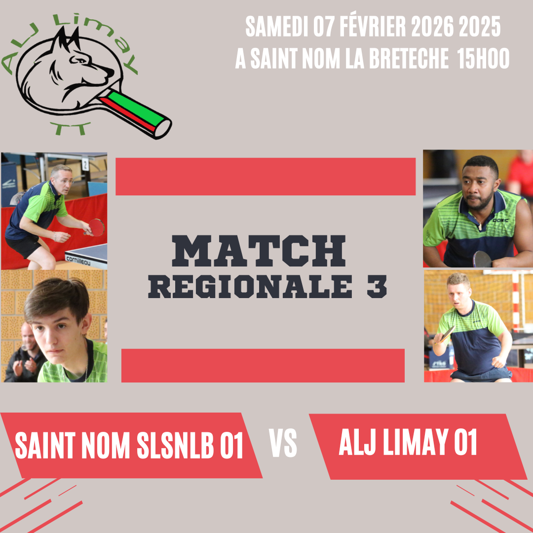 1 ére journée R3 phase 2 : SAINT NOM SLSNLB 01 / LIMAY 01