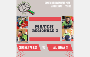 4 éme journée R3 phase 1 : CHESNAY 78 AS 5		-		LIMAY 1